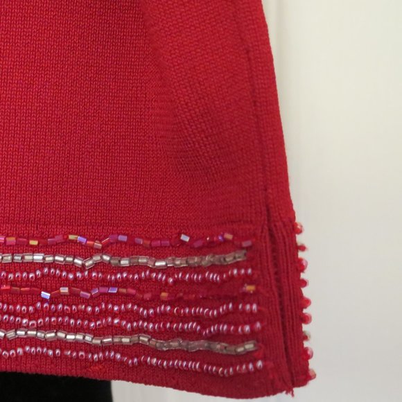 NEXT UK 🇬🇧 - Red bead edged zip up cardigan - Picture 13 of 13